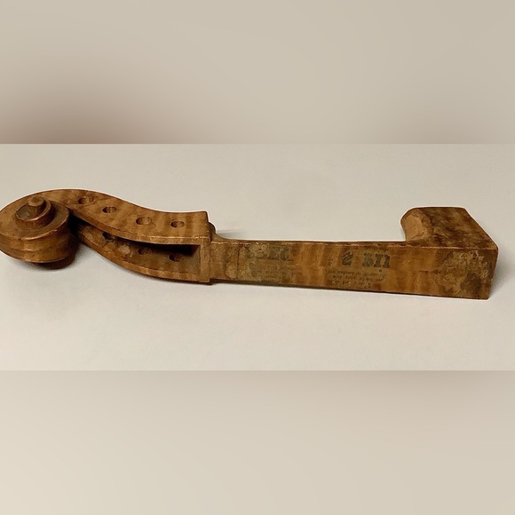 Vintage Artisan Luthier Crafted Hardwood Violin Fiddle Neck Head Raw - Picture 15 of 16